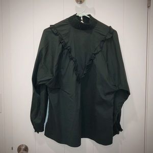 ZARA High-Neck Stretch Shirt